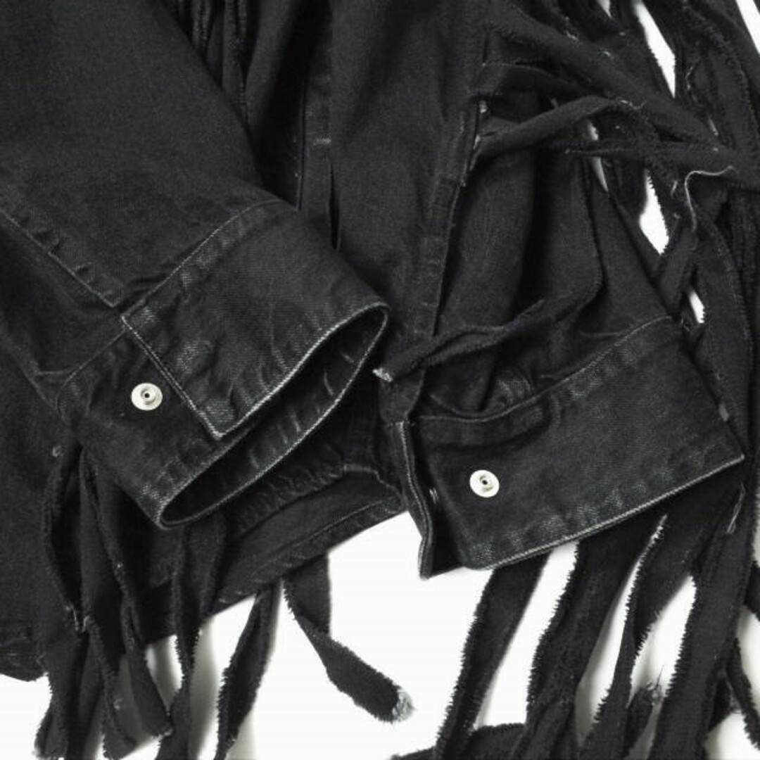 TOGA(トーガ)のTOGA トーガ 23SS 日本製 Denim Fringe Jacket デニムフリンジジャケット TZ31-FC903 38(M) Black Gジャン メタルコンチョ オーバーサイズ アウター【中古】【TOGA】 レディースのジャケット/アウター(Gジャン/デニムジャケット)の商品写真