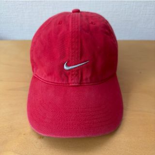 ナイキ(NIKE)の'90s〜'00s NIKE cap / red×grey silver(キャップ)