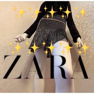 ザラ(ZARA)のZARA キラキラ✨ ラメ ミニスカート スカパン (ミニスカート)