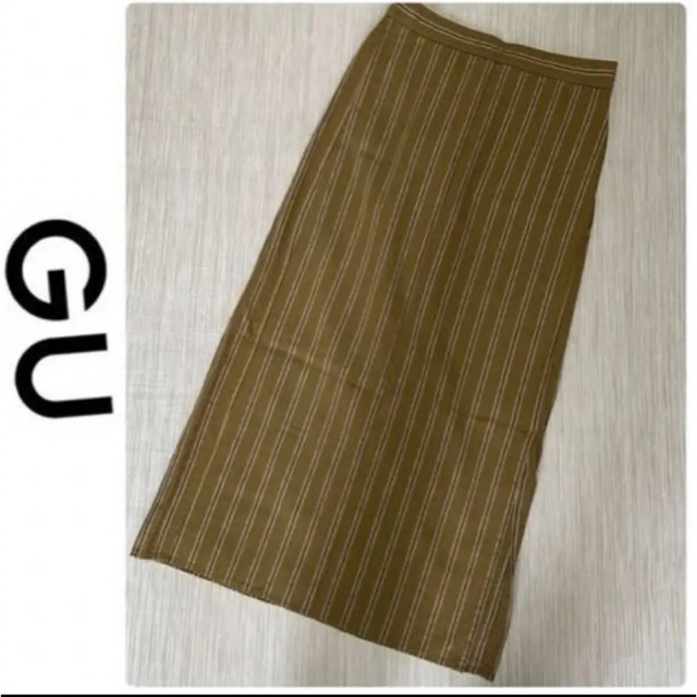 GU(ジーユー)の麻混マルチストライプ　タイトスカート　ジーユー　ユニクロ レディースのスカート(ロングスカート)の商品写真