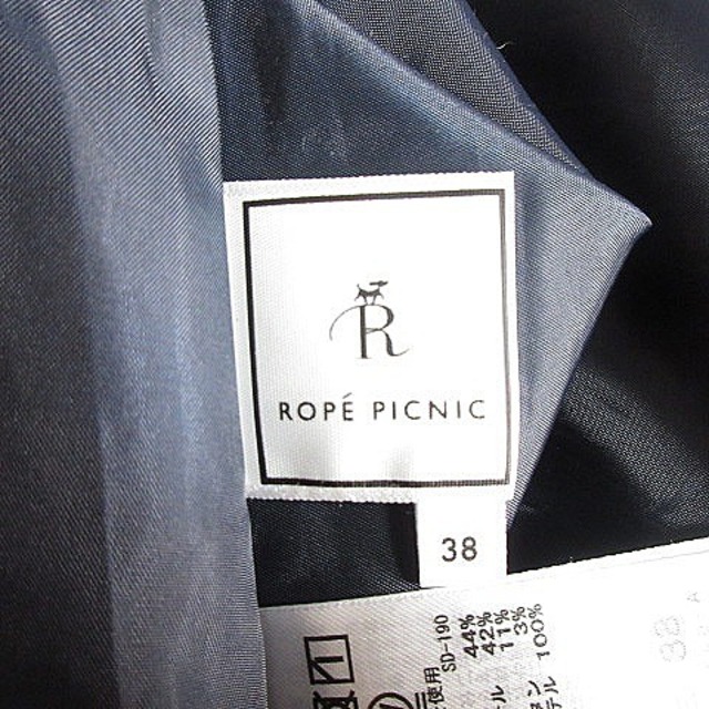 Rope' Picnic(ロペピクニック)のロペピクニック ワンピース フレア ミモレ丈 半袖 ラウンドネック  38 紺 レディースのワンピース(ロングワンピース/マキシワンピース)の商品写真