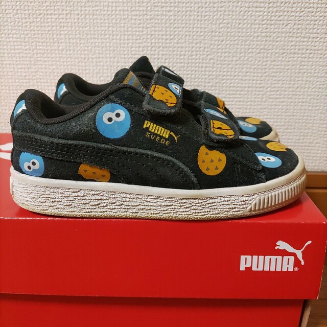 PUMAセサミストリートSUEDEスウェード16cm黒クッキーモンスター50周年