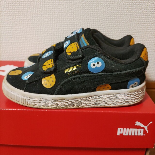 PUMAセサミストリートSUEDEスウェード16cm黒クッキーモンスター50周年