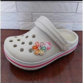 クロックス(crocs)のcrocs クロックス C5 白ピンク(サンダル)