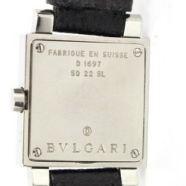 BVLGARI - Bランク ブルガリ 腕時計 クアドラード 黒文字盤 SQ22SL 革