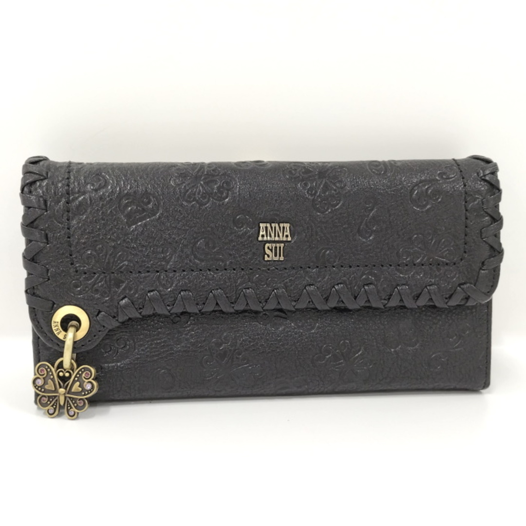 ANNA SUI 長財布 レザー ブラックの通販 by サカイのリサイクル ANNA SUI 長財布 レザー ブラックの通販 by サカイのリサイクル