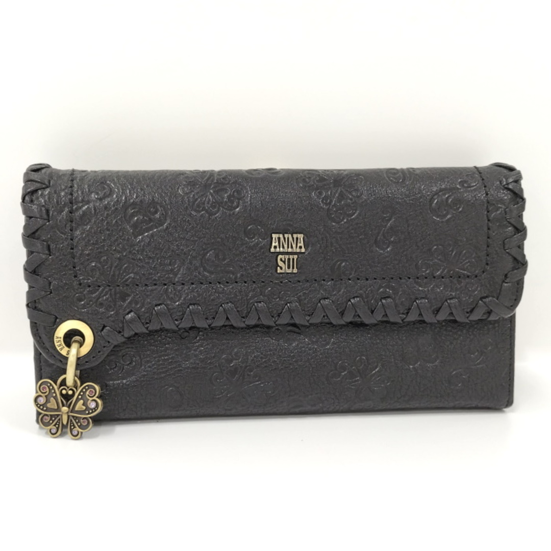 ANNA SUI 長財布 レザー ブラック - 財布