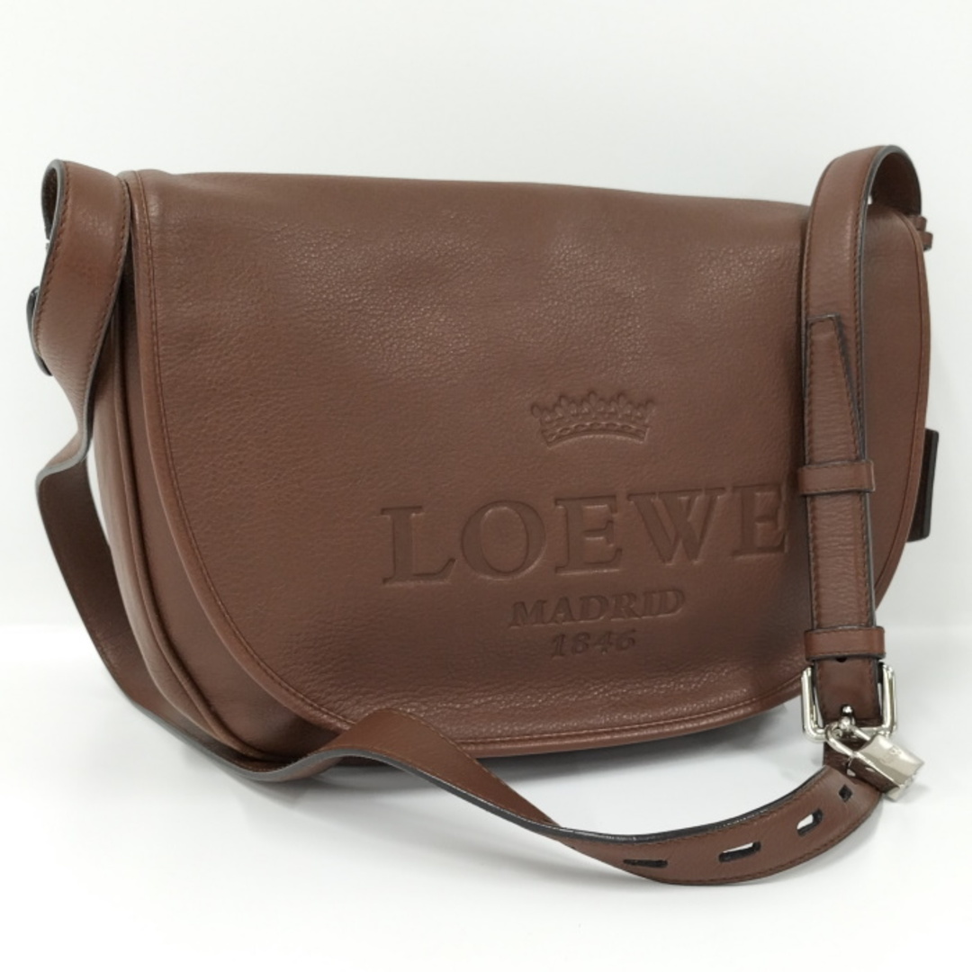 LOEWE ショルダーバッグ マドリード レザー ブラウン