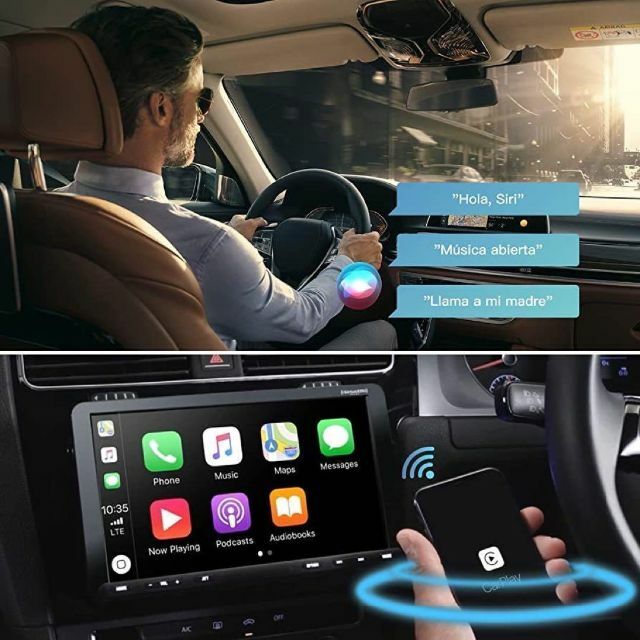 ワイヤレス CarPlay アダプター ナビ　音楽　通話 ケーブル付属　車 自動車/バイクの自動車(車内アクセサリ)の商品写真