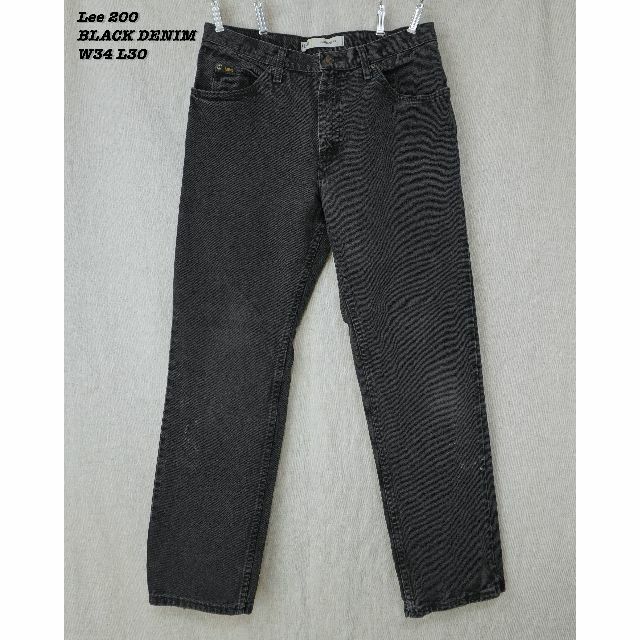 Lee 200 BLACK DENIM PANTS 2000s W34 L30