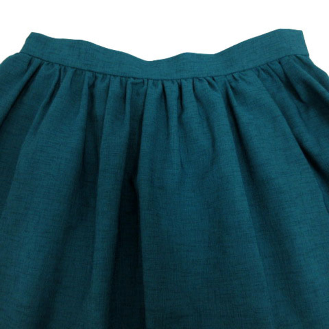 ViS(ヴィス)のビス ViS スカート フレア ひざ丈 リボンベルト ブルー系 青緑 L レディースのスカート(ひざ丈スカート)の商品写真