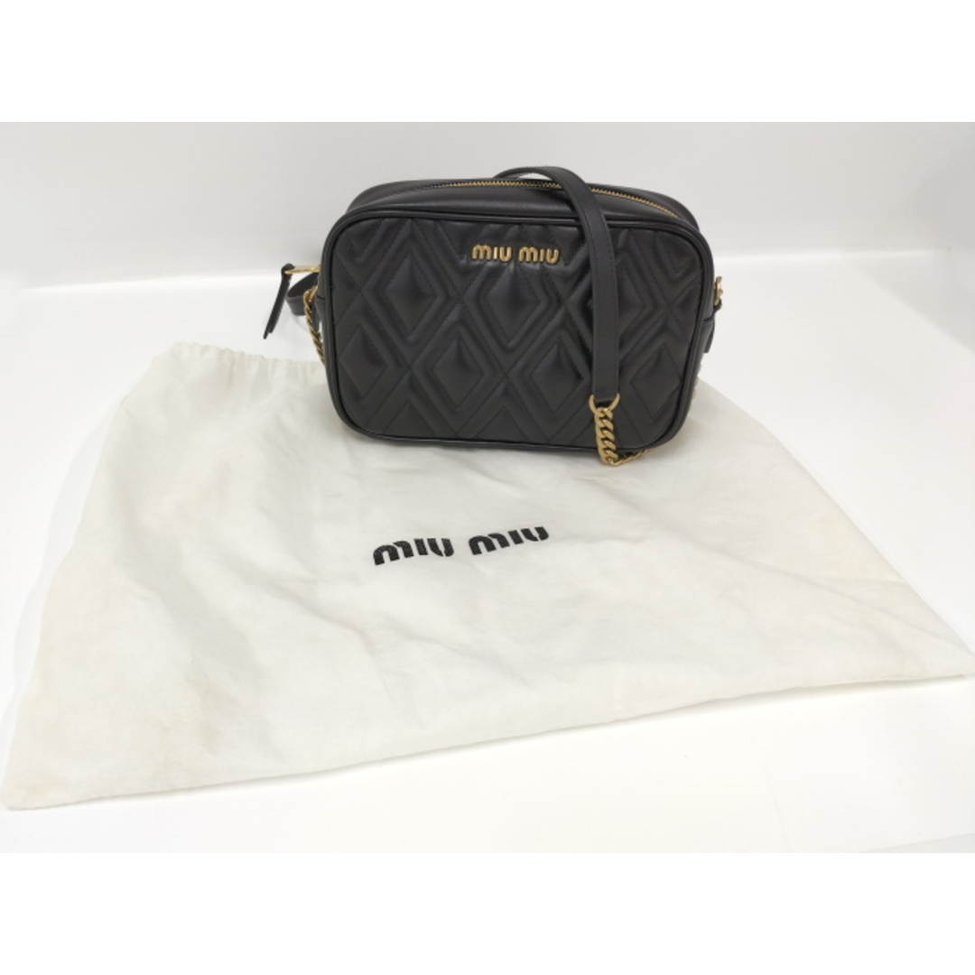 miumiu - MIUMIU チェーン ショルダーバッグ キルティング レザー