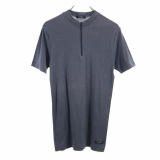 バーバリー(BURBERRY)のバーバリー ハーフジップ 半袖 Tシャツ L グレー系 BURBERRY メンズ 【中古】  【230605】 メール便可(Tシャツ/カットソー(半袖/袖なし))