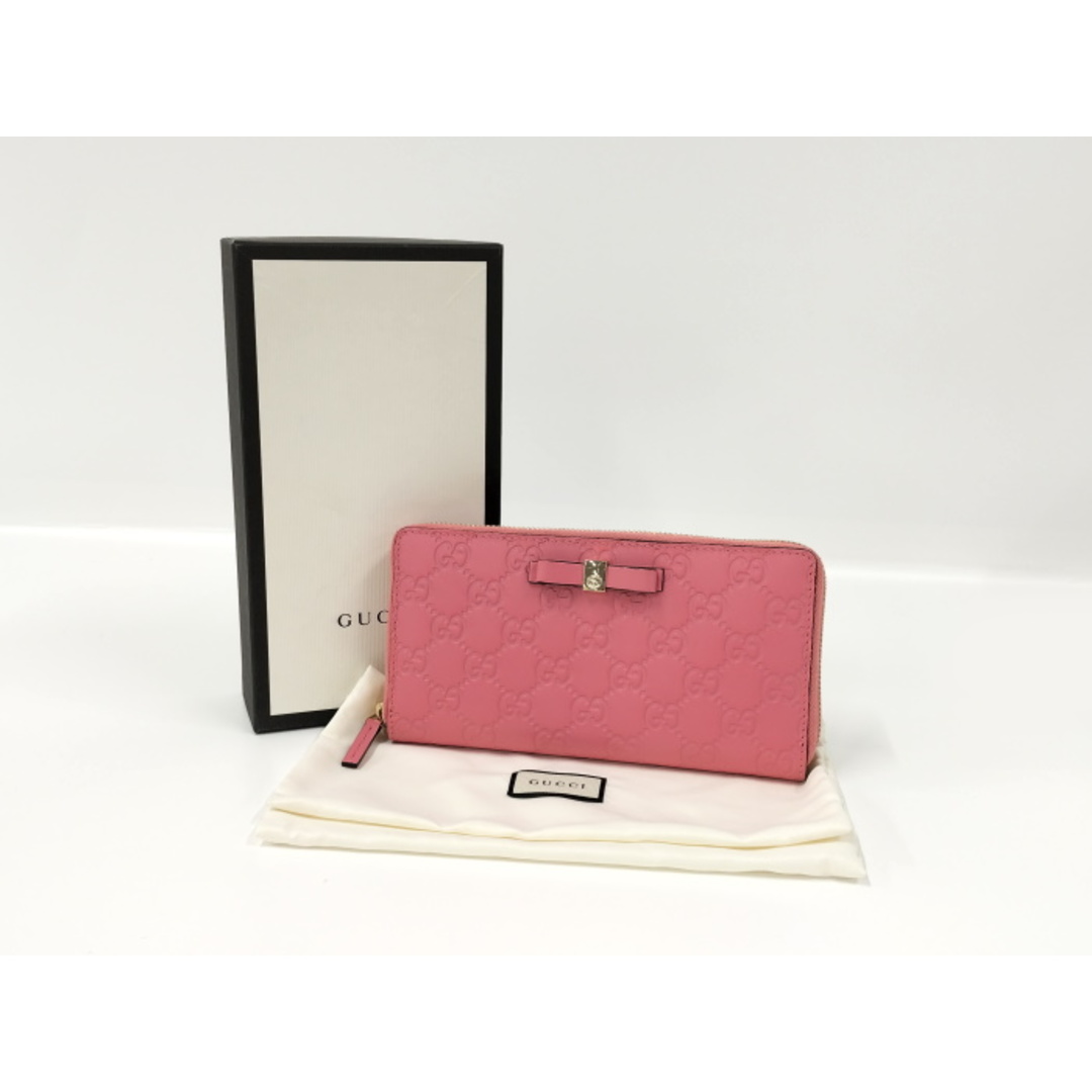 GUCCI - GUCCI ラウンドファスナー 長財布 リボン グッチシマ GUCCI - GUCCI ラウンドファスナー 長財布 リボン グッチシマ