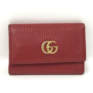 グッチ(Gucci)のGUCCI 6連キーケース GGマーモント レッド 456118(キーケース)