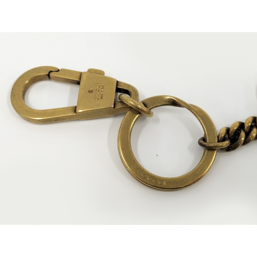 GUCCI - GUCCI キーホルダー キーリング スクエア型 ロゴ刻印 GUCCI - GUCCI キーホルダー キーリング スクエア型 ロゴ刻印