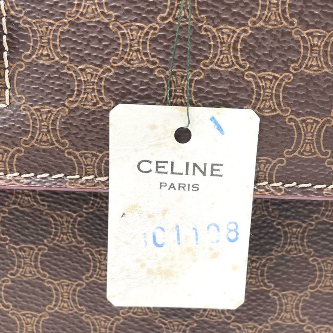 celine(セリーヌ)の【セール】CELINE セリーヌ 2WAY ハンドバック ショルダーバッグ マカダム柄 かばん 鞄 PVCコーティングキャンバス  レザー   ブラウン 茶 ゴールド金具 レディース 人気【中古品】 レディースのバッグ(ショルダーバッグ)の商品写真