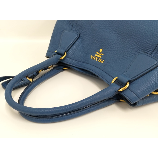 PRADA 2WAYショルダーバッグ レザー ブルー B2343M