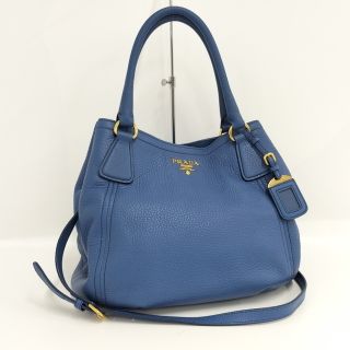 プラダ(PRADA)のPRADA 2WAYショルダーバッグ レザー ブルー B2343M(その他)