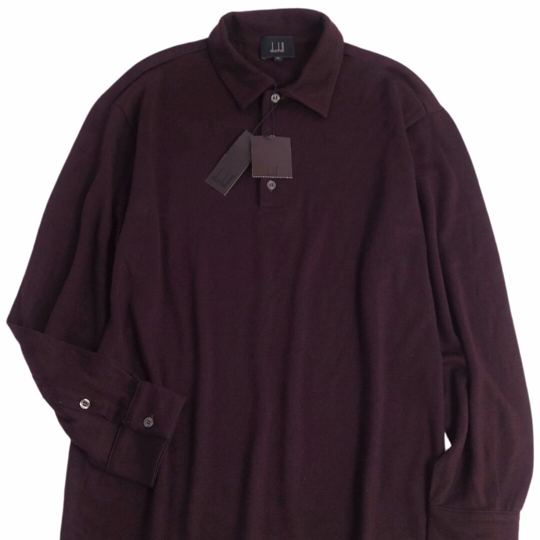 Dunhill(ダンヒル)の未使用 ダンヒル Dunhill ニット シャツ セーター ポロシャツ ロングスリーブ 無地 ウール トップス メンズ M ブラウン メンズのトップス(ポロシャツ)の商品写真