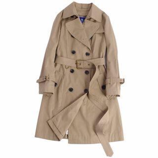 バーバリーブルーレーベル(BURBERRY BLUE LABEL)の極美品 バーバリー ブルーレーベル BURBERRY BLUE LABEL コート トレンチコート 裏チェック ベルト付き アウター レディース 40(M相当) カーキベージュ(トレンチコート)