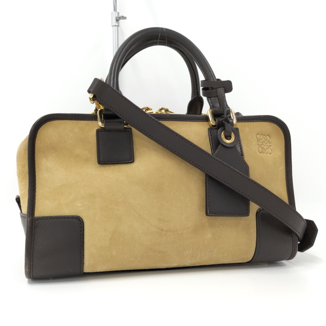 LOEWE アマソナ28 2WAY ハンドバッグ レザー スエード ベージュ