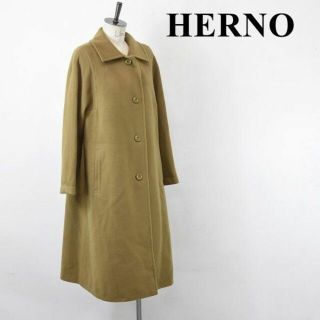 ヘルノ(HERNO)のAL BR0009 高級 HERNO ヘルノ 裏地 スカーフ 総柄 シルク(ロングコート)