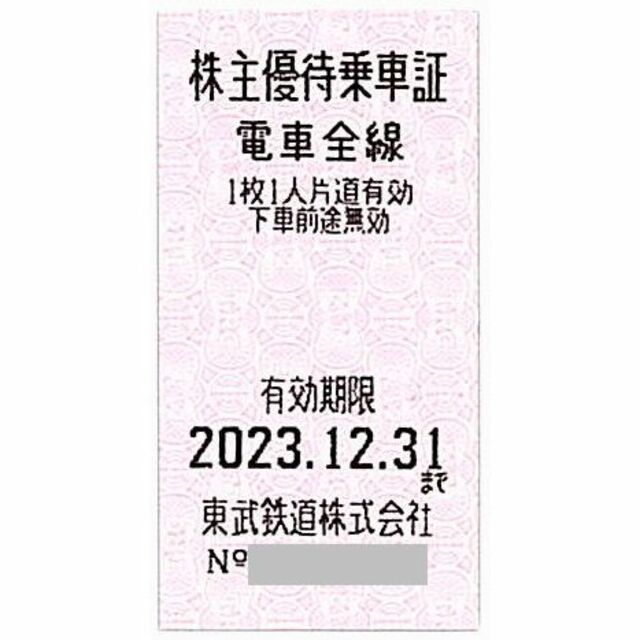 東武鉄道 株主優待乗車証 10枚