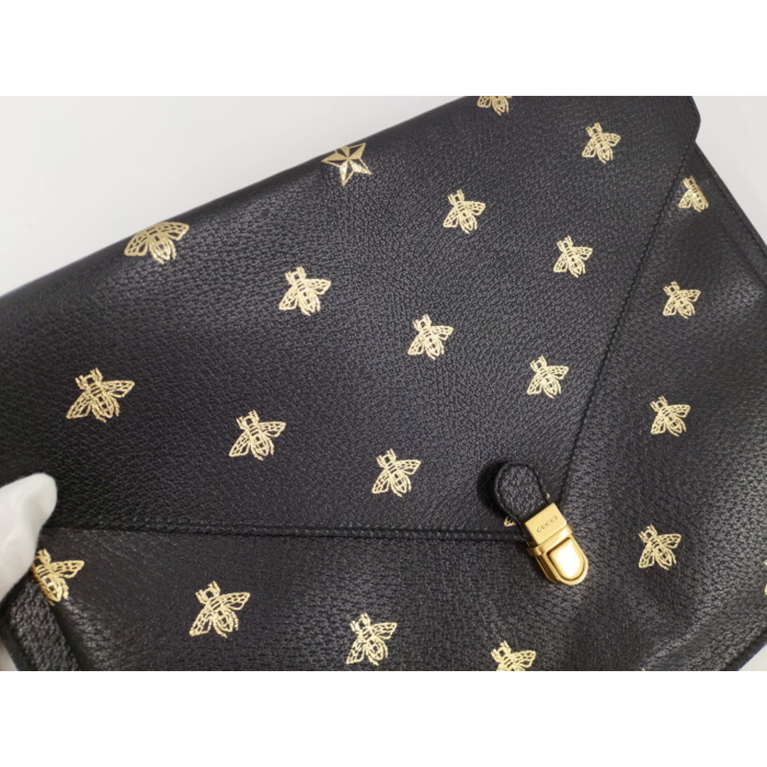 Gucci(グッチ)のGUCCI クラッチバッグ ビー スター Bee Star 蜂 レザー ブラック メンズのバッグ(セカンドバッグ/クラッチバッグ)の商品写真