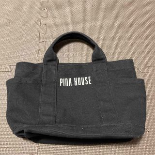 ピンクハウス(PINK HOUSE)のPINK HOUSE キャンバスミニバッグ　黒(ハンドバッグ)