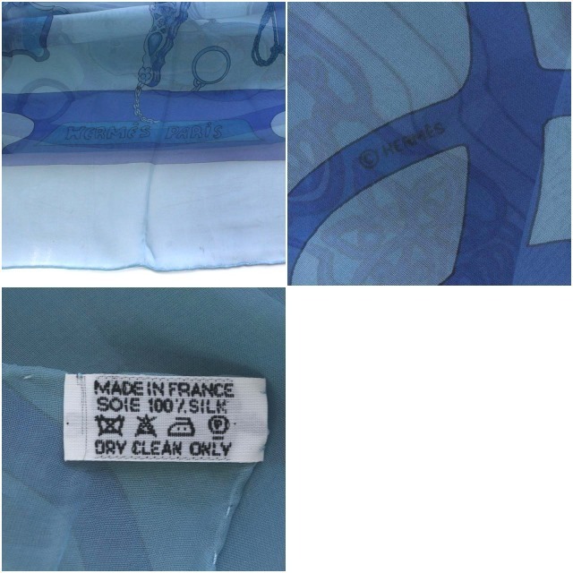 Hermes(エルメス)のエルメス スカーフ カレ140 CARNETS DE BAL モスリン 青 レディースのファッション小物(バンダナ/スカーフ)の商品写真