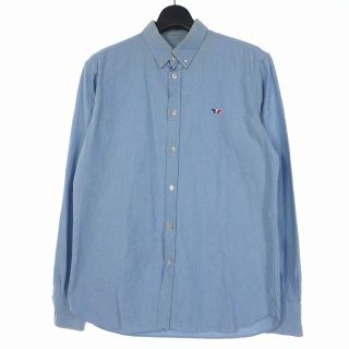 メゾンキツネ シャツ カジュアルシャツ 長袖 ボタンダウン オフ 紺 38
