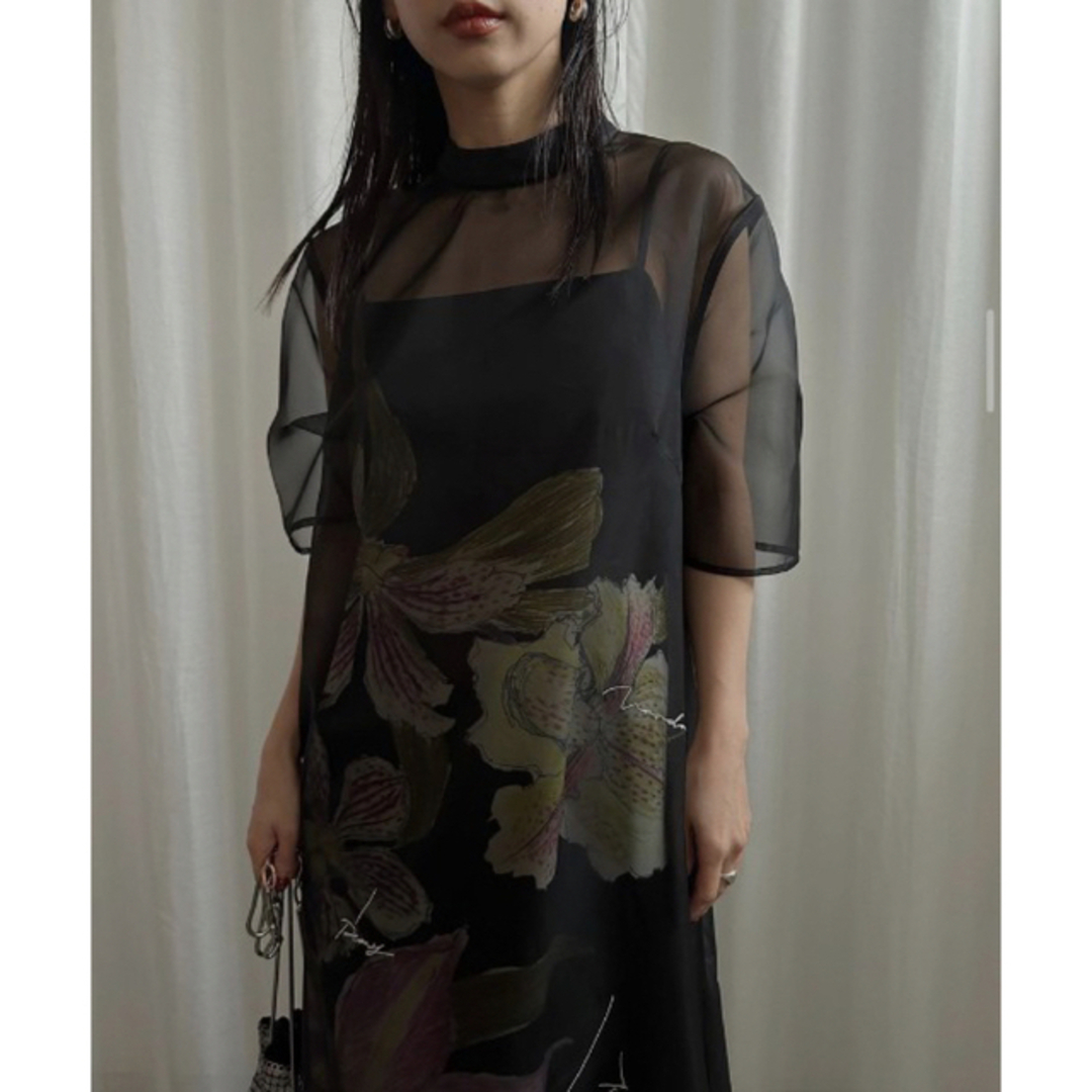 アメリ keita maruyama SHEER LAYERED DRESS