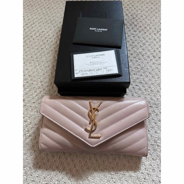 Yves Saint Laurent(イヴサンローラン)の正規品　イヴ・サンローラン　長財布　ピンクベージュ♡ レディースのファッション小物(財布)の商品写真