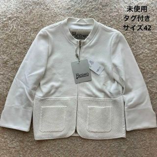HERNO - 【未使用】HERNO ノーカラージャケット ジップブルゾン