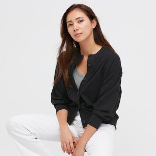 ユニクロ(UNIQLO)のユニクロ UVカット　カーディガン XS ブラック 黒  UNIQLO ZARA(カーディガン)