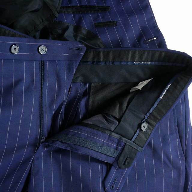 タリアトーレ SUPER130's チョークストライプ セットアップ スーツ メンズのスーツ(スーツジャケット)の商品写真
