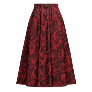 ローズプリント タフタ ロングスカート Dior