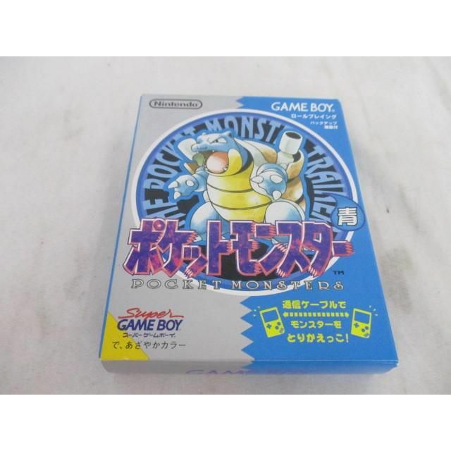 良品 ゲームボーイ GB ソフト ポケットモンスター ブルー 青 箱・取説・タウンマップ付き