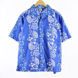 オーシャンパシフィック(OCEAN PACIFIC)の古着 オーシャンパシフィック Ocean pacific オープンカラー 総柄 ボタニカル柄 ハワイアンアロハシャツ メンズXL /eaa341560(シャツ)