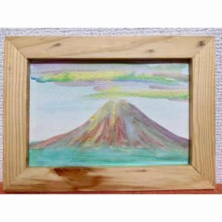 レインボー　レインボー富士　富士山　開運絵画　水彩画　虹　虹色　金運絵画(絵画/タペストリー)