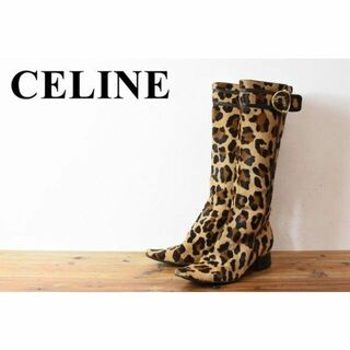 セリーヌ(celine)のAL BQ0009 高級 CELINE セリーヌ ハラコ レザー 金具 ベルト(ブーツ)