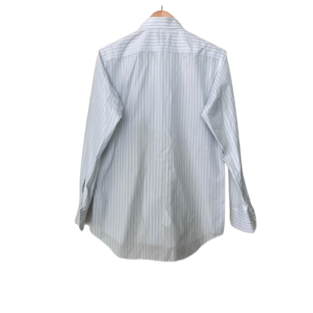 【ポールスミスロンドン】水色ストライプシャツ　メンズ　長袖　袖花柄 2
