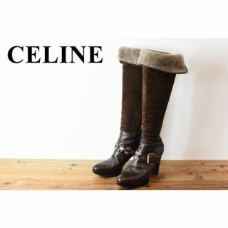 AL BQ0002 高級 CELINE セリーヌ レザー マカダム ロゴ 金具