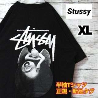 STUSSY ステューシー 8ボール 天使　Tシャツ　XLサイズ　黒