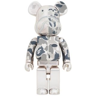 メディコムトイ(MEDICOM TOY)のBE@RBRICK BAPE CAMO SHARK 1000％  SILVER(その他)