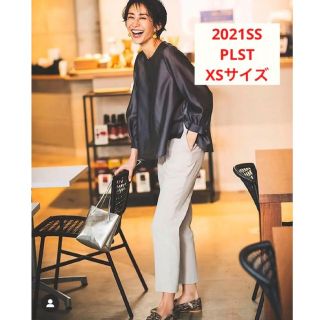 プラステ(PLST)のほぼ新品＊ブランド定番 PLST  リネンブレンドスティックパンツ P34(カジュアルパンツ)