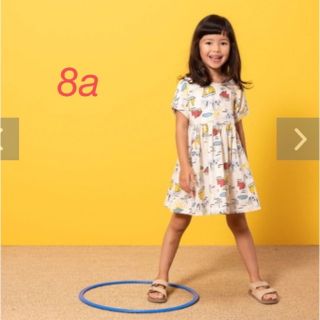 プチバトー(PETIT BATEAU)の☆プチバトー☆ ポプリンプリント半袖ワンピース　8才サイズ(ワンピース)