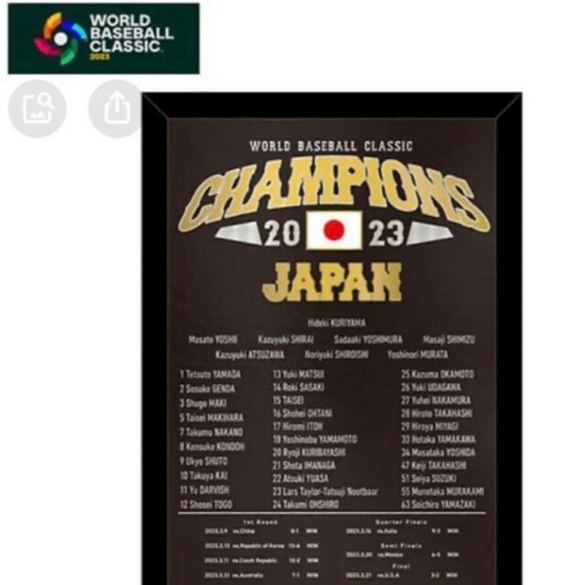 新品未開封　2023WBC　侍ジャパン優勝記念メタルグラフィー記念品/関連グッズ