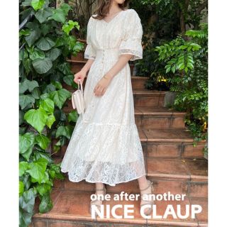 ワンアフターアナザーナイスクラップ(one after another NICE CLAUP)のNICE CLAUP 袖ボリュームシャーリングワンピ(ロングワンピース/マキシワンピース)